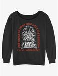 Game of Thrones The Iron Throne Full of Terrors Womens Slouchy Sweatshirt, BLACK, hi-res