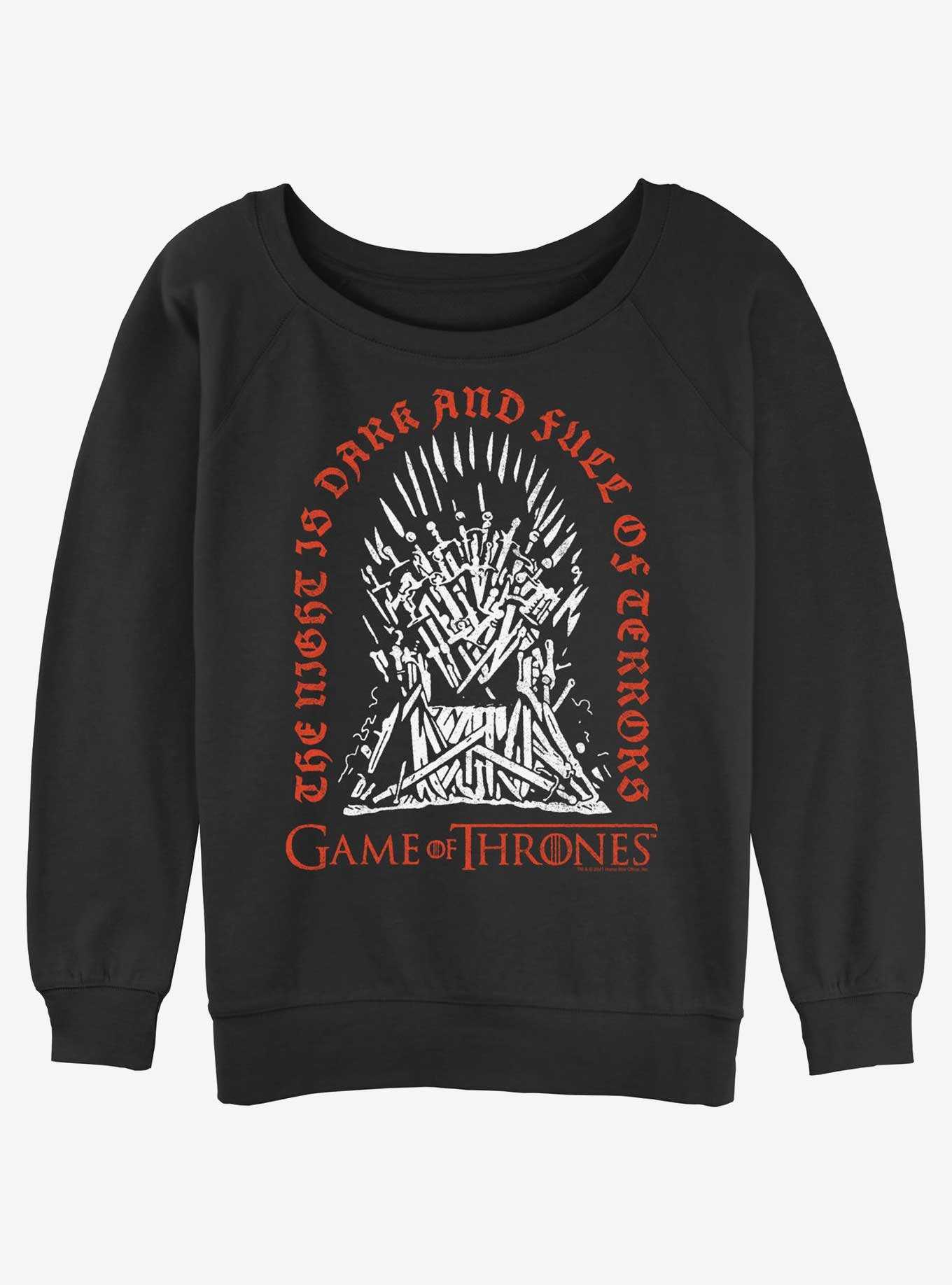 Game of Thrones The Iron Throne Full of Terrors Womens Slouchy Sweatshirt, , hi-res