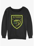 Harry Potter Slytherin Crest Womens Slouchy Sweatshirt, BLACK, hi-res