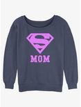 DC Comics Superman Super Mom Womens Slouchy Sweatshirt, BLUEHTR, hi-res