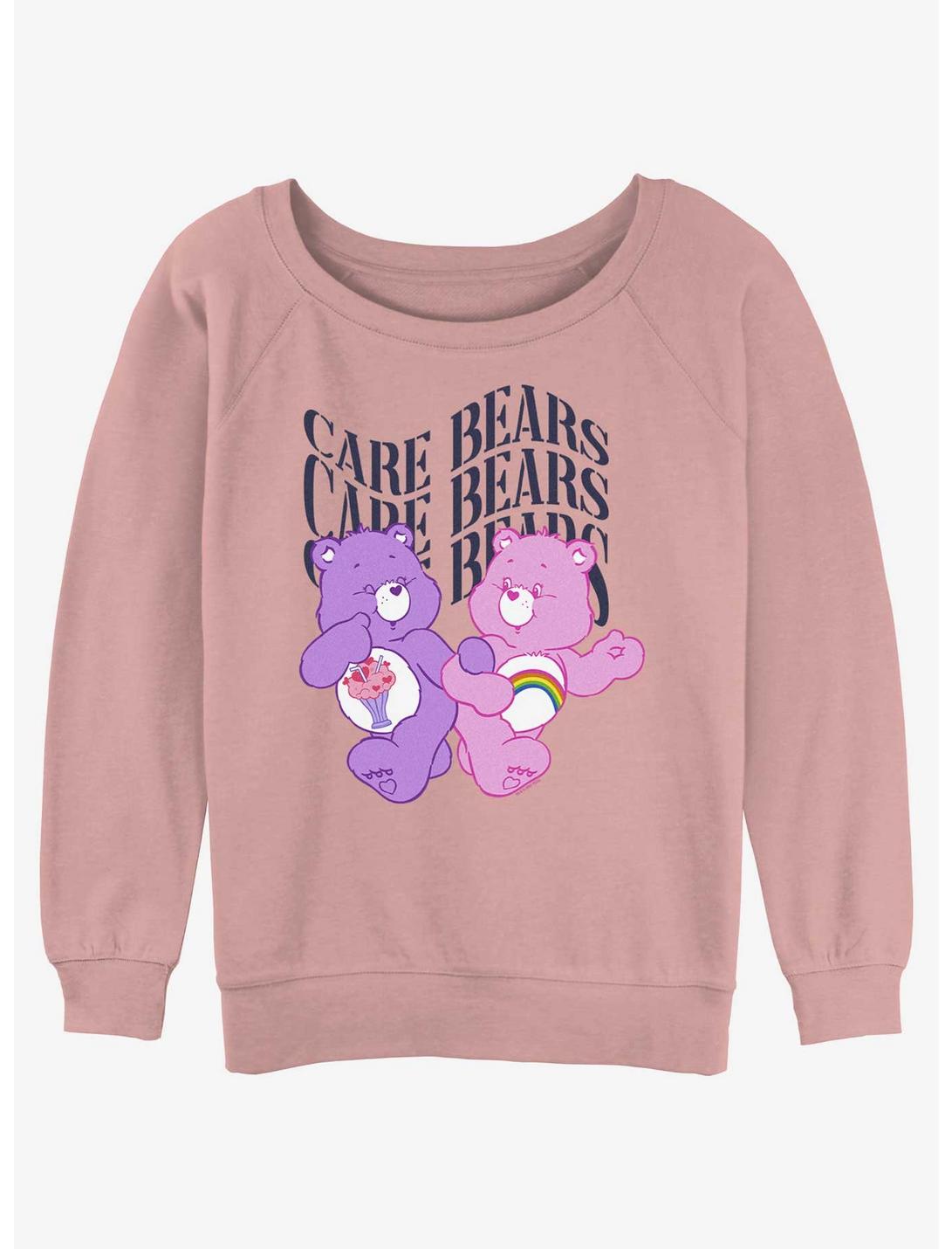 Care Bears Classic Share Bear and Cheer Bear  Womens Slouchy Sweatshirt, DESERTPNK, hi-res