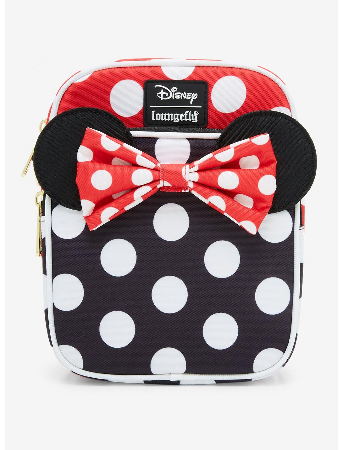 Loungefly Disney Minnie Mouse Black & Red Polka Dot Crossbody Bag, , hi-res