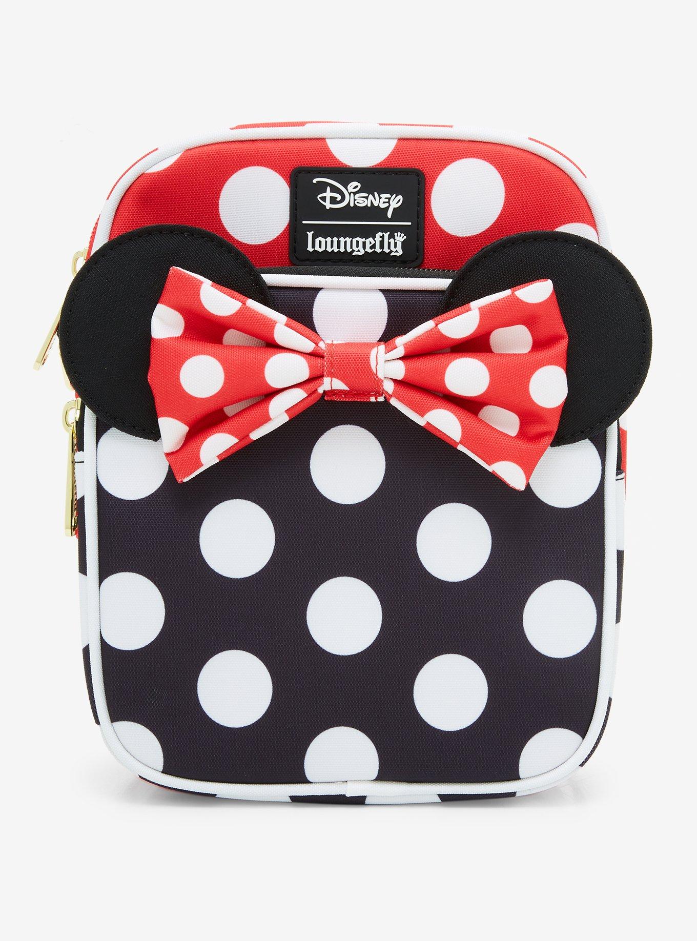 Loungefly Disney Minnie Mouse Black & Red Polka Dot Crossbody Bag, , hi-res