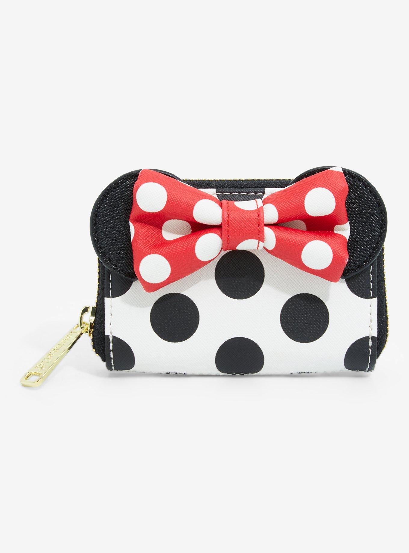 Loungefly Disney Minnie Mouse Black & Red Polka Dot Zipper Wallet, , hi-res