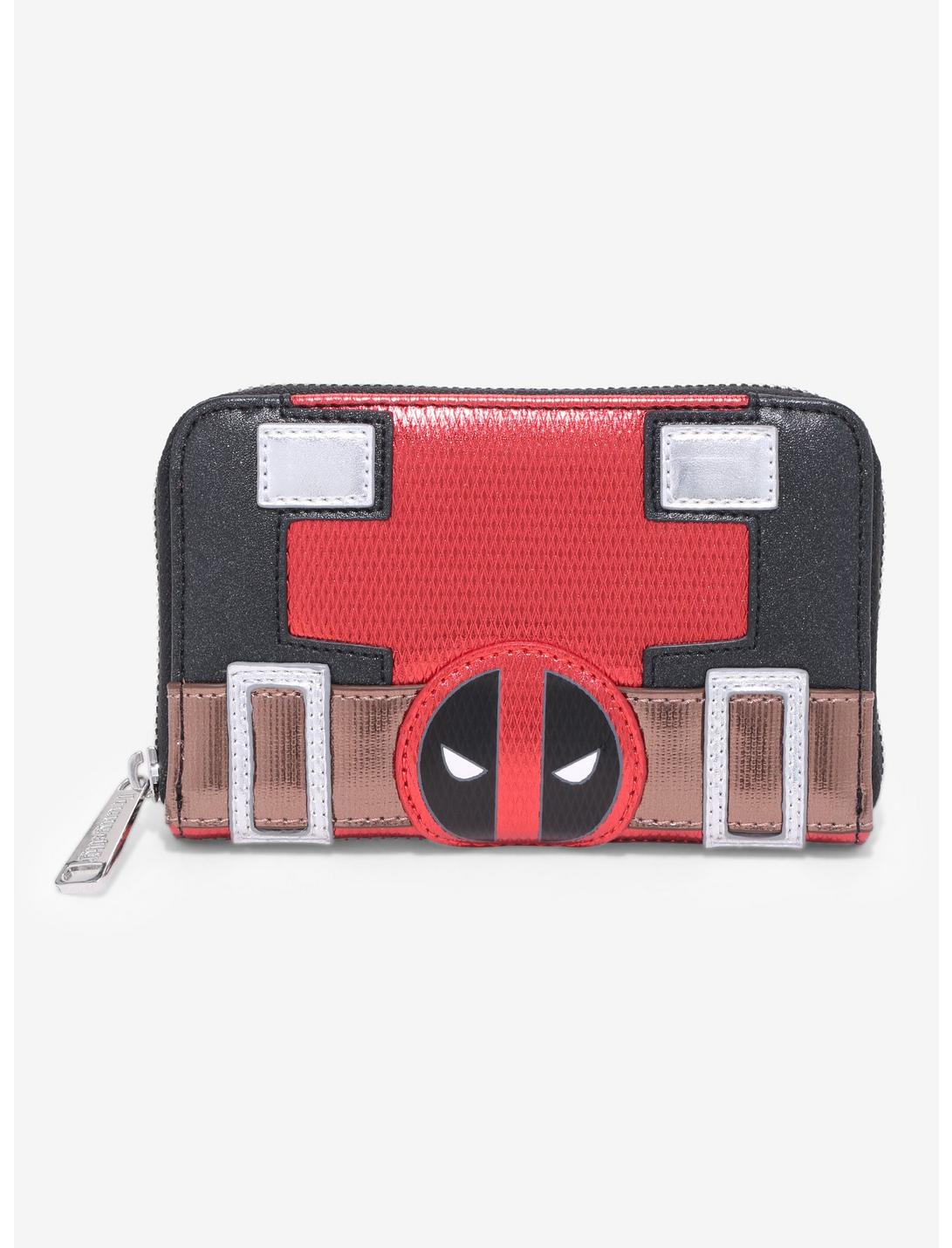 Loungefly Marvel Deadpool Mask Metallic Zipper Wallet, , hi-res