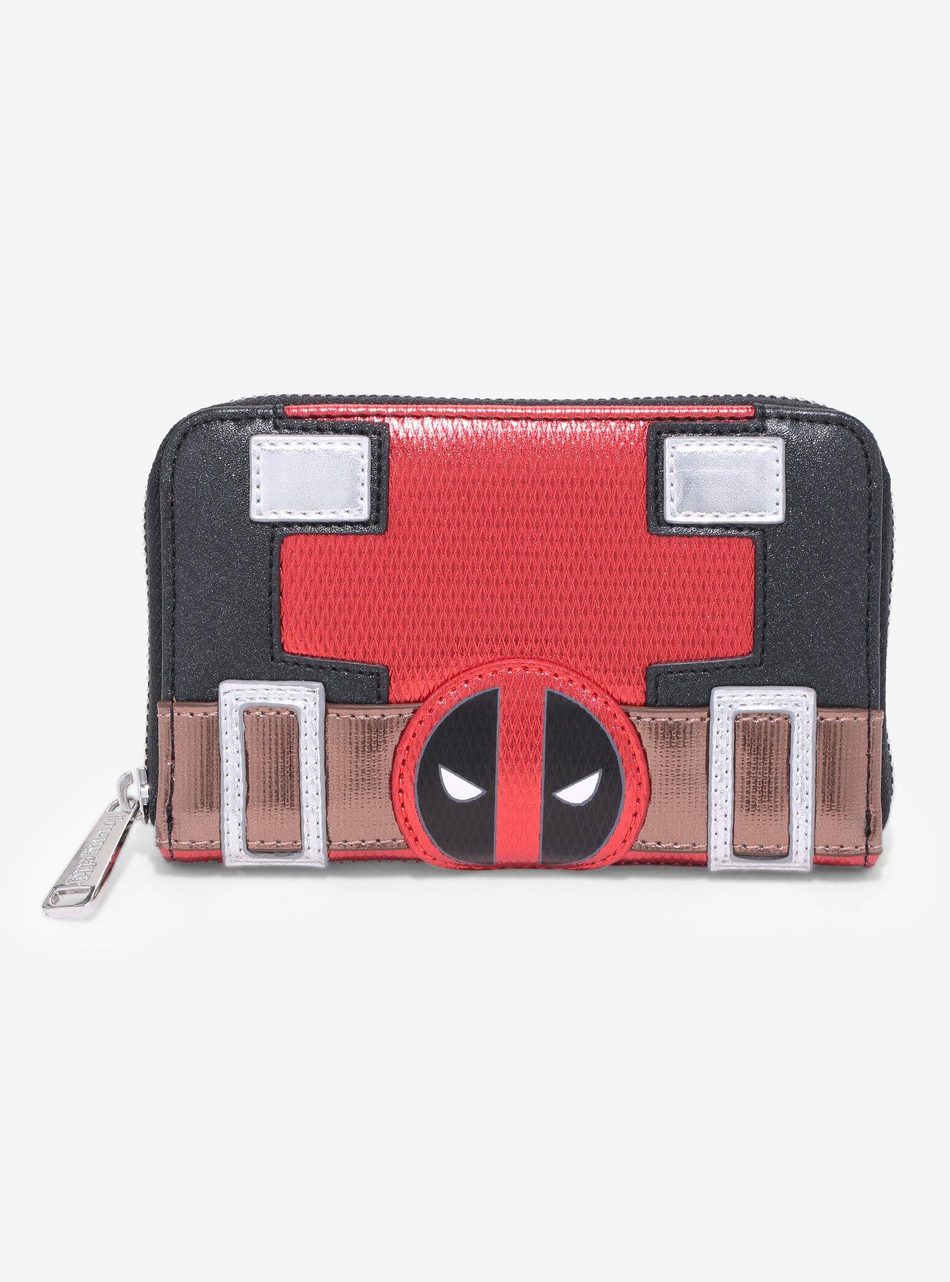 Loungefly Marvel Deadpool Mask Metallic Zipper Wallet, , hi-res