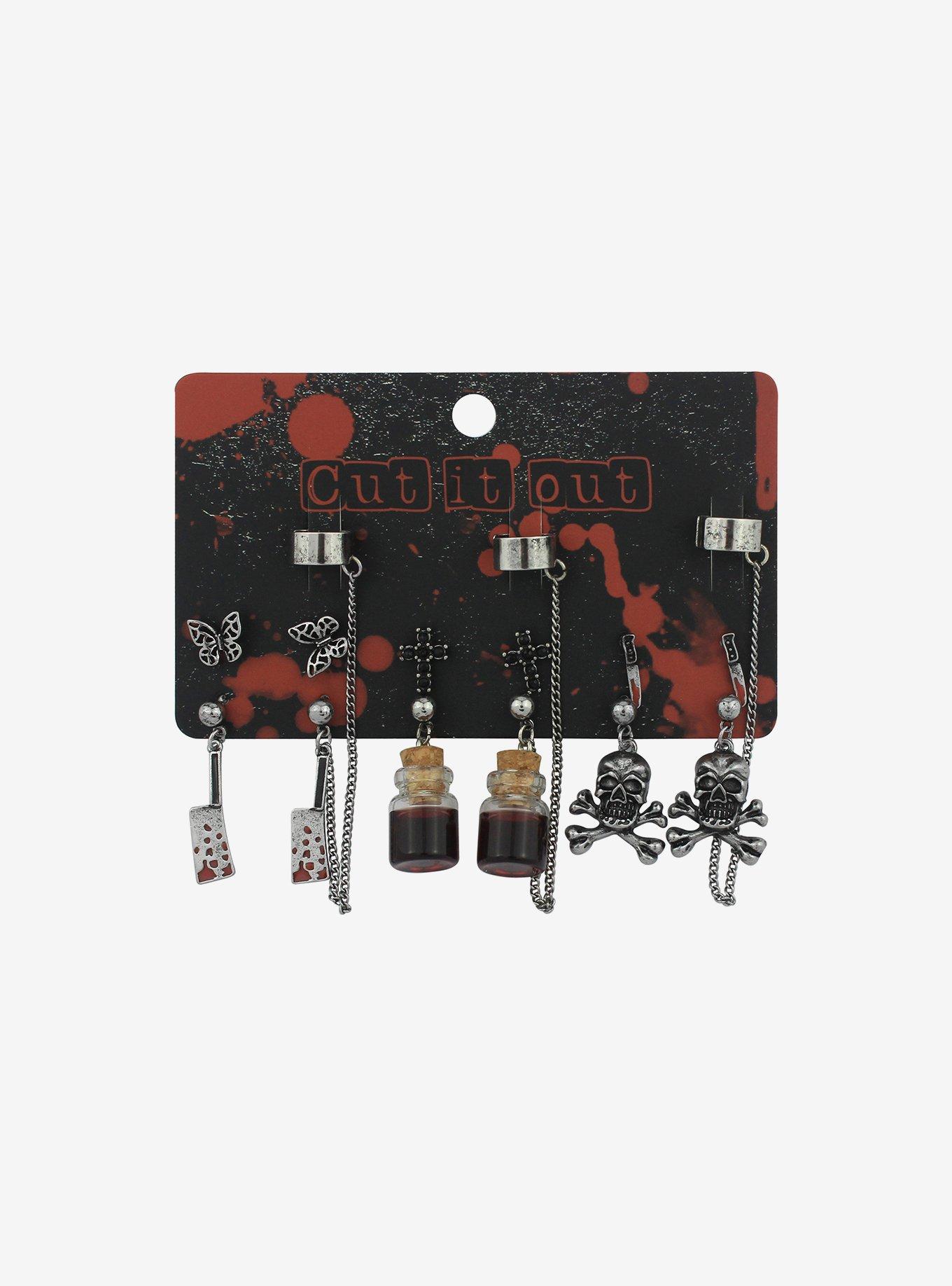Blood Jar Knife Cuff Earring Set, , hi-res