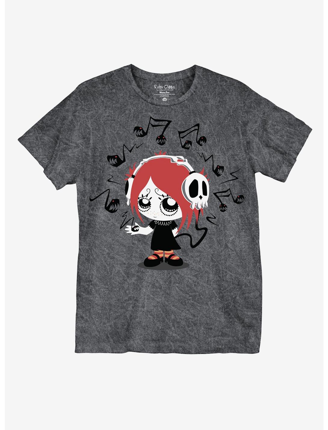 Ruby Gloom Skull Headphones Boyfriend Fit Girls T-Shirt, MULTI, hi-res