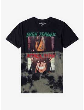 Attack On Titan Eren Human & Titan Tie-Dye Boyfriend Fit Girls T-Shirt, , hi-res