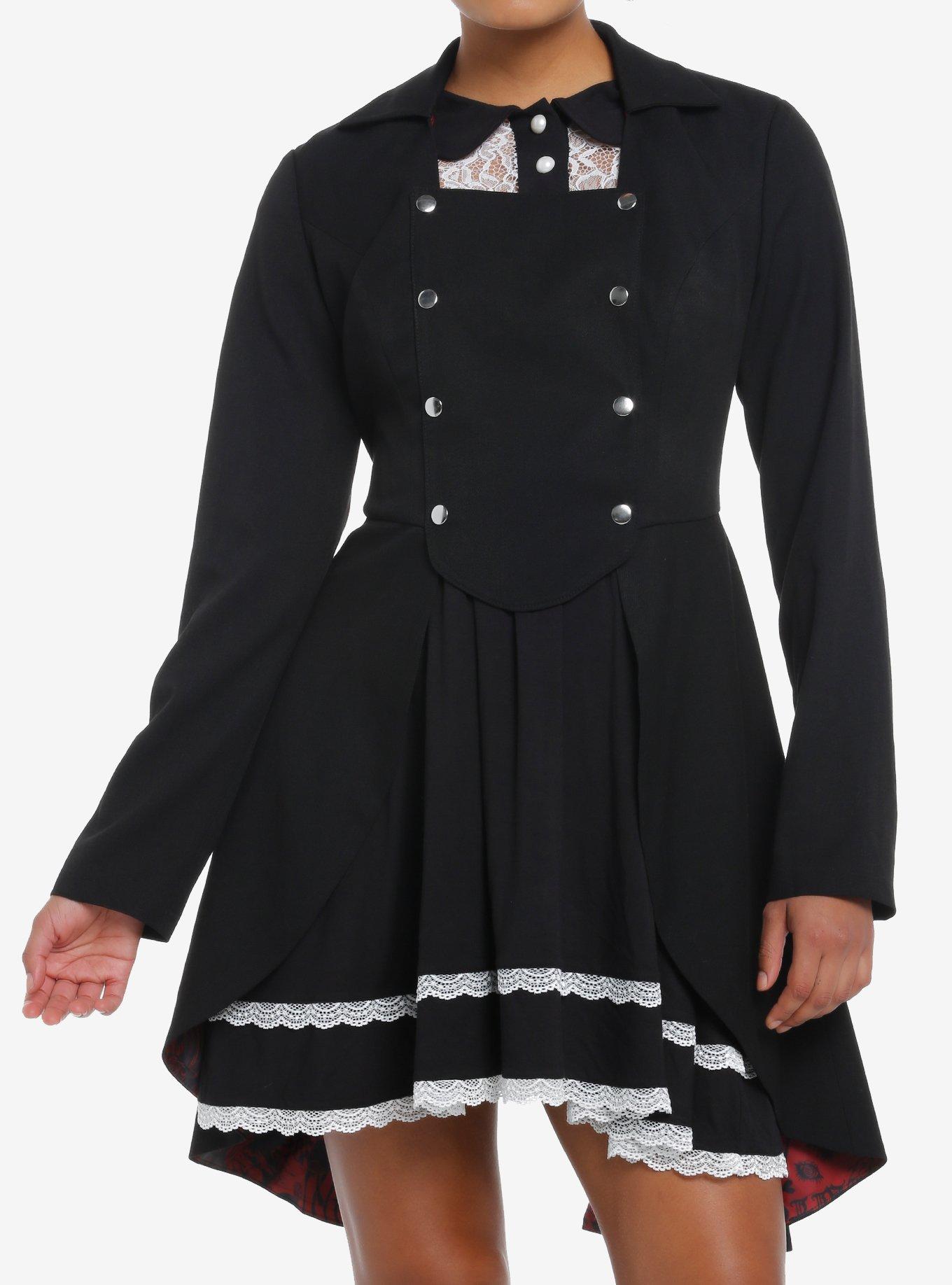 Social Collision Mad As A Hatter Snap-Front Pleated Girls Jacket, , hi-res