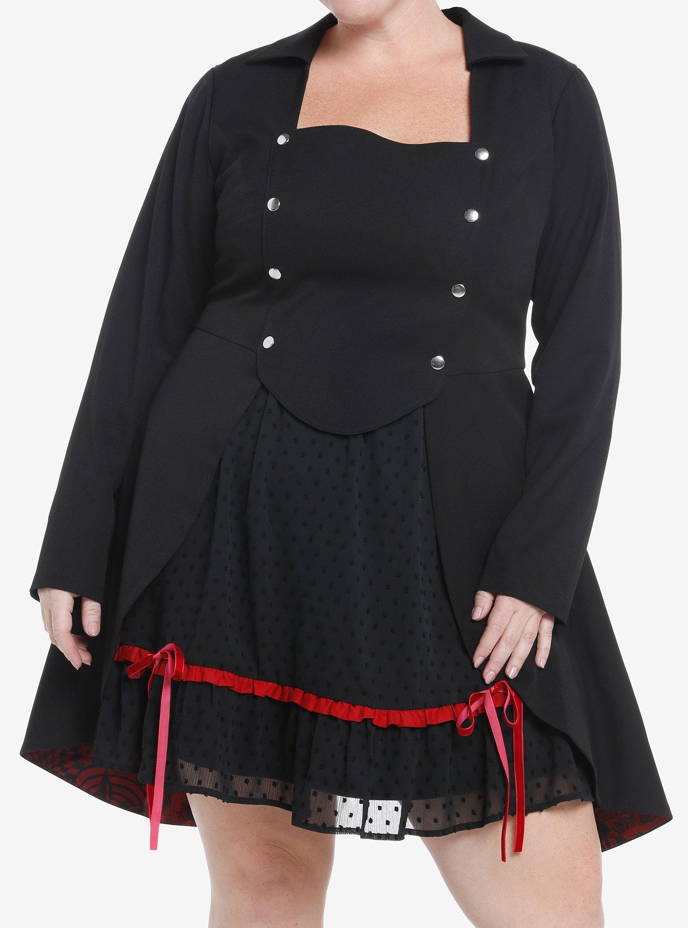 Social Collision Mad As A Hatter Snap-Front Pleated Girls Jacket Plus Size, , hi-res