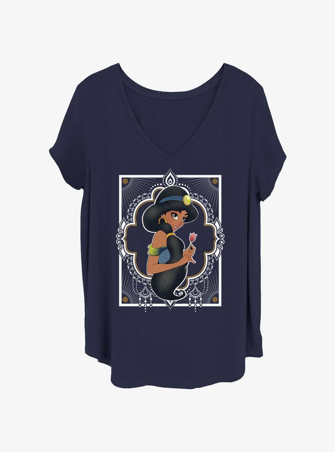 Disney Aladdin Jasmine Frame Girls T Shirt Plus Size BLUE Hot