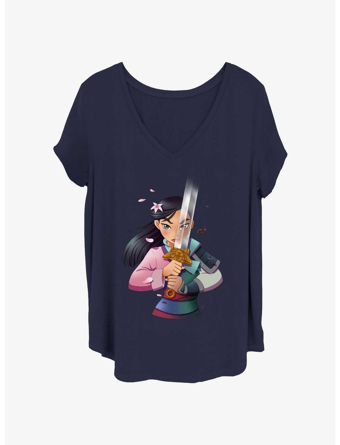 Disney Mulan Anime Mulan Girls T-Shirt Plus Size, NAVY, hi-res