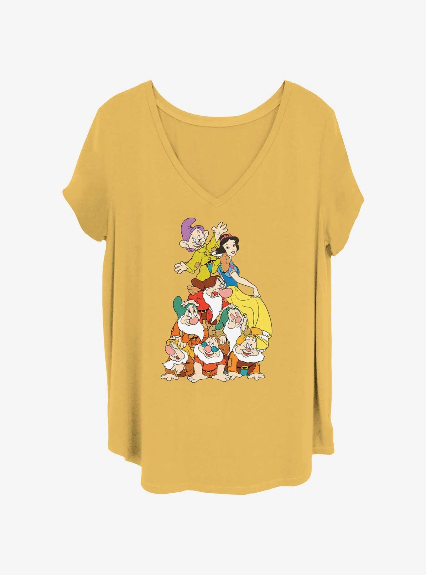 Disney Snow White and the Seven Dwarfs Squad Dwarf Stack Girls T-Shirt Plus Size, OCHRE, hi-res