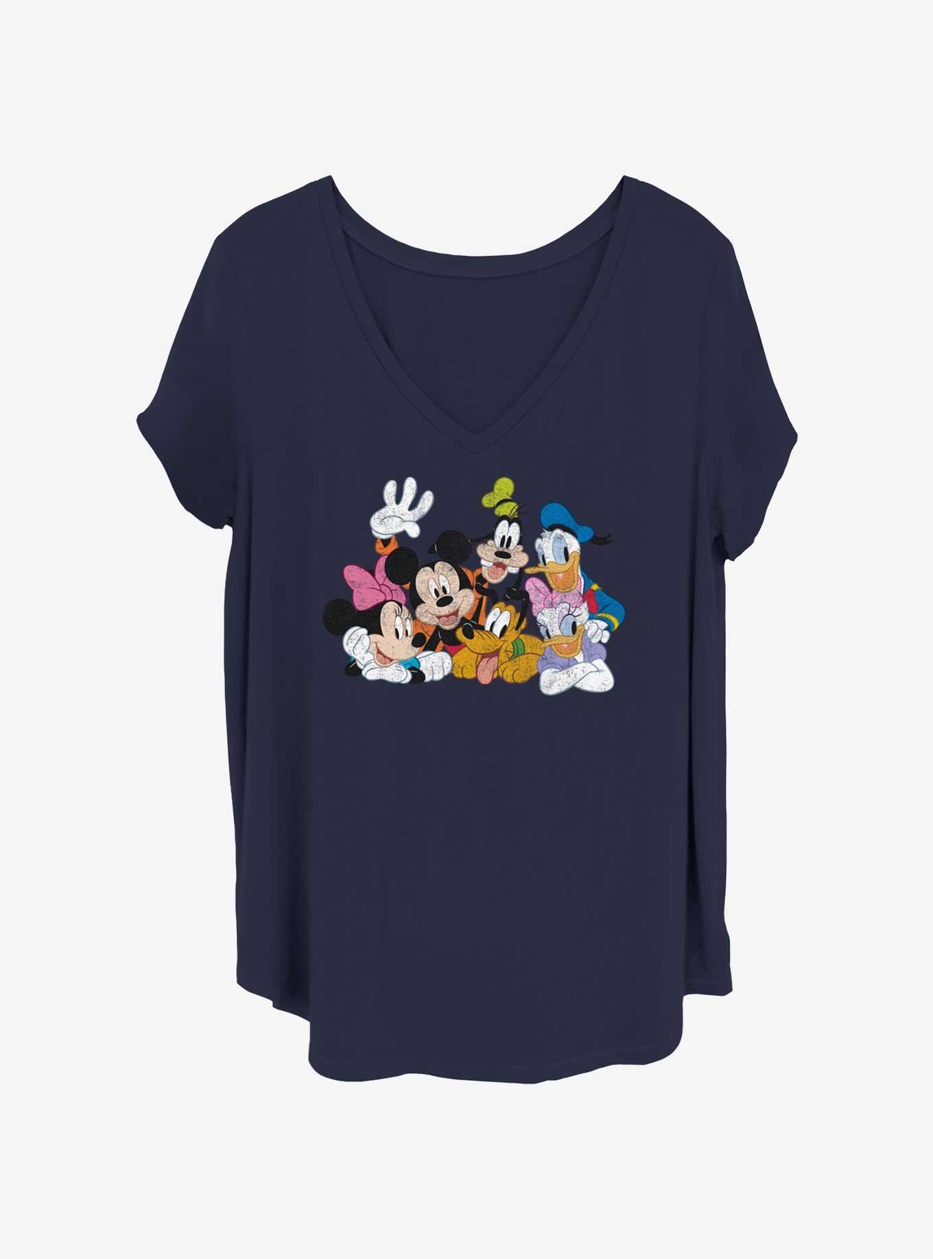 Disney Mickey Mouse Mickey Group Girls T-Shirt Plus Size, NAVY, hi-res
