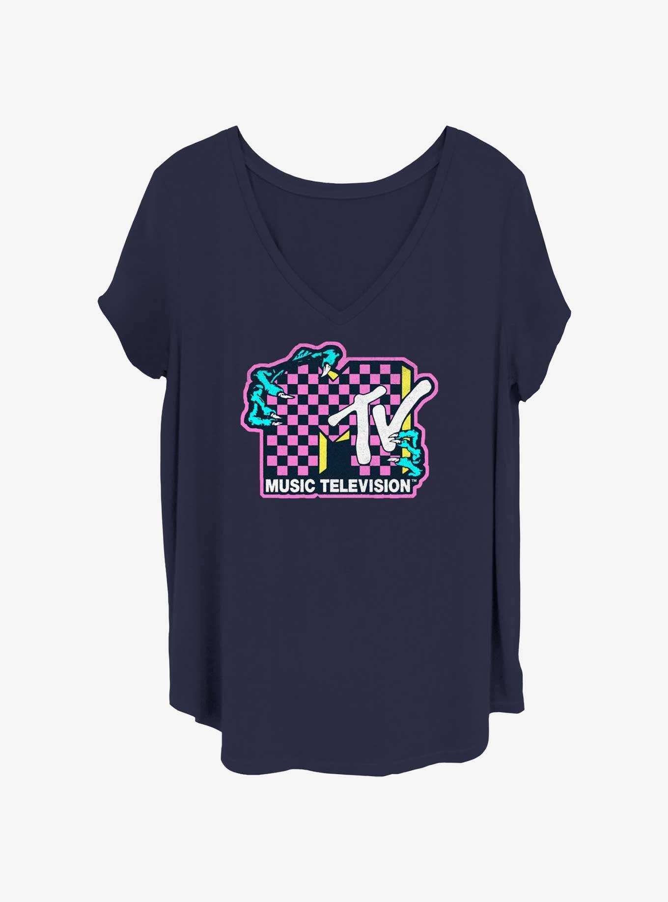 MTV Creature Logo Girls T-Shirt Plus Size, NAVY, hi-res