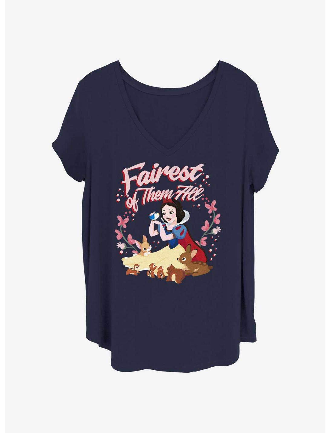 Disney Snow White and the Seven Dwarfs Fairest Of Them All Girls T-Shirt Plus Size, NAVY, hi-res