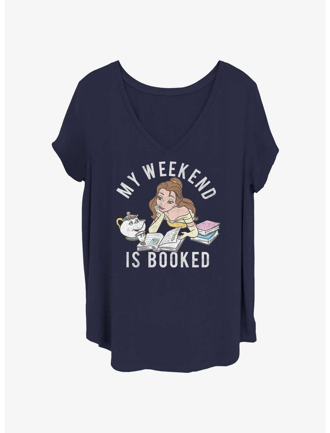 Disney Beauty and the Beast Weekend Booked Girls T-Shirt Plus Size, NAVY, hi-res
