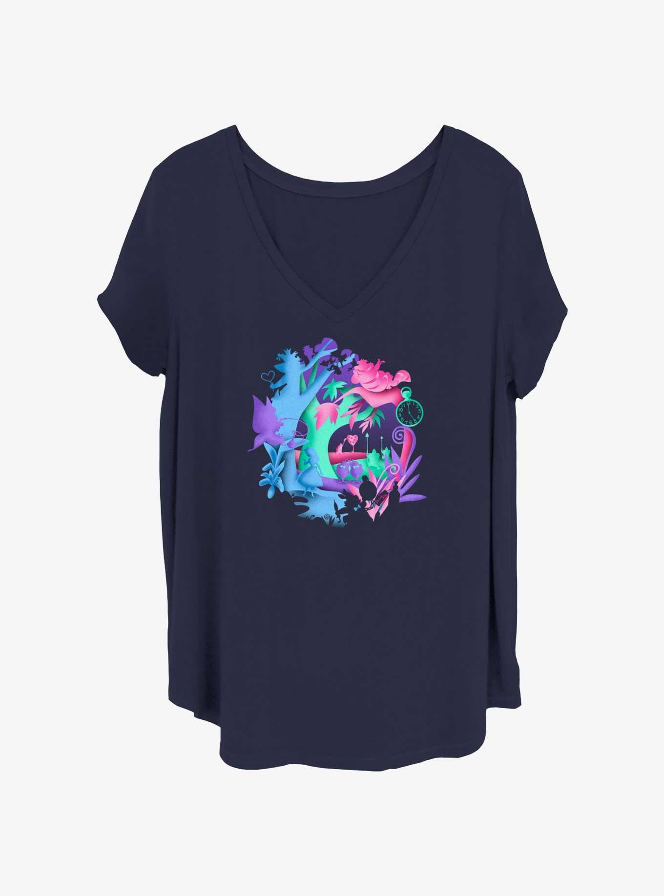 Disney Alice In Wonderland Chaos Wonderland Girls T-Shirt Plus Size