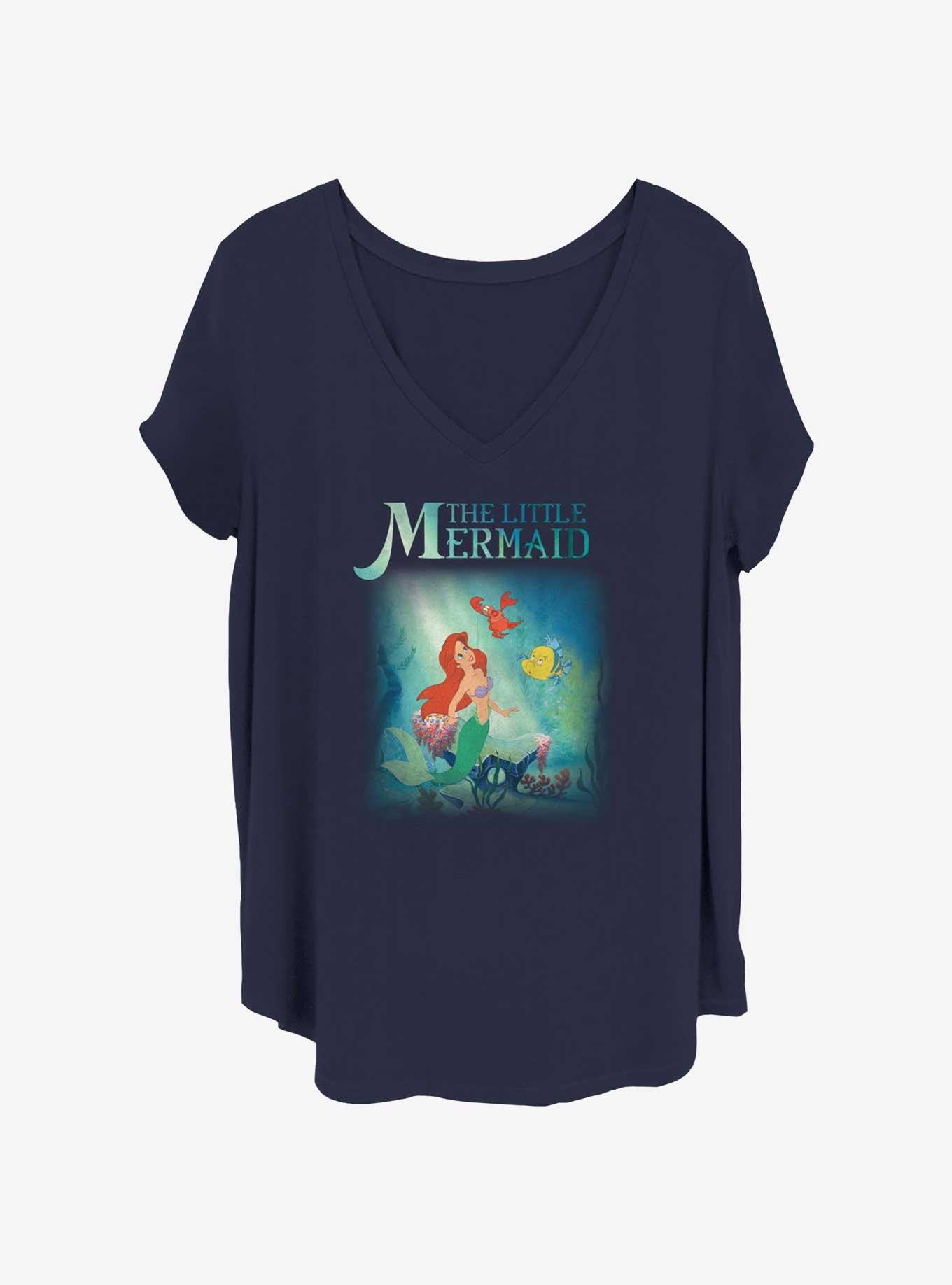 Disney The Little Mermaid Under The Sea Trio Girls T-Shirt Plus Size, NAVY, hi-res