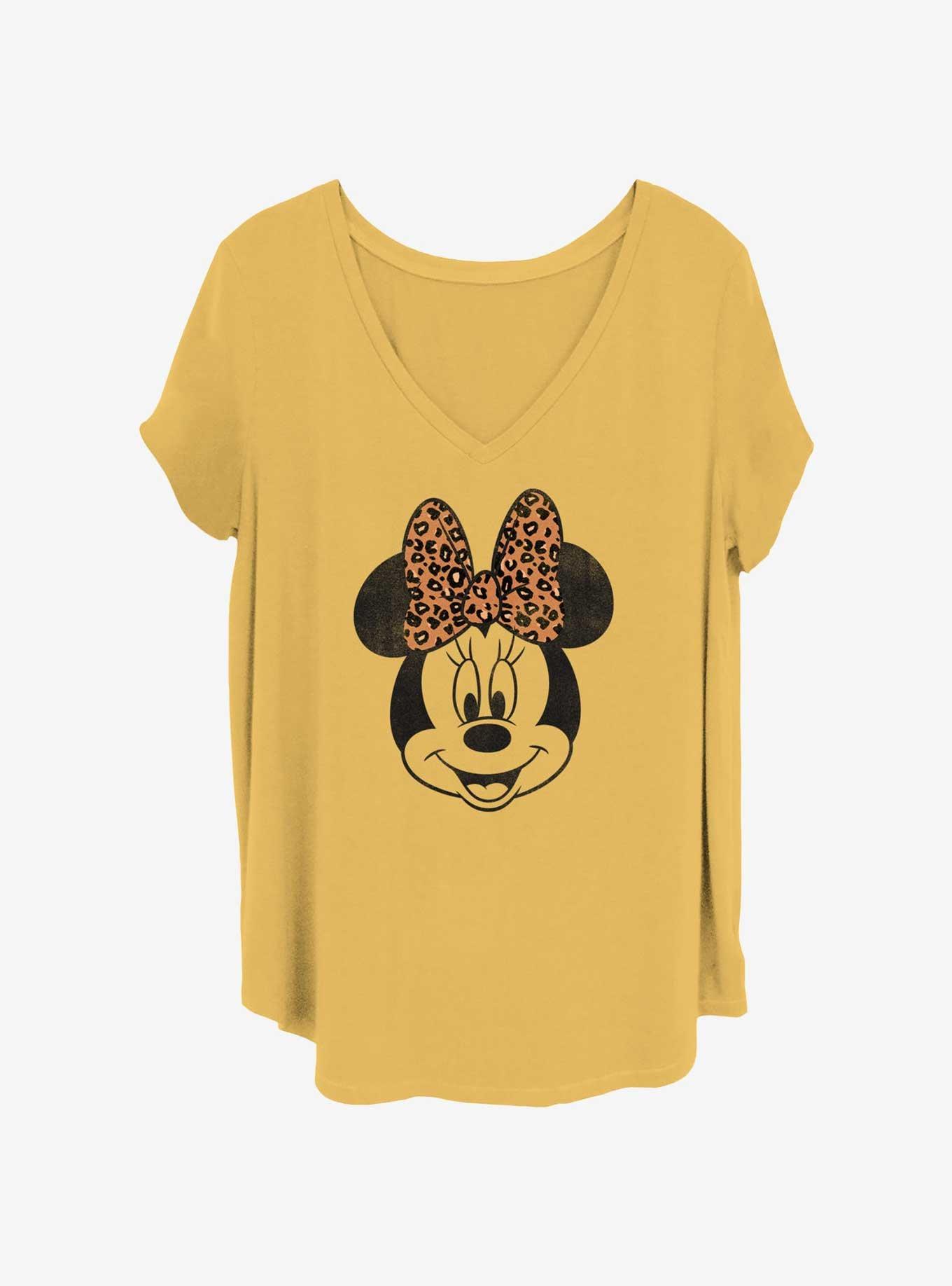 Disney Minnie Mouse Leopard Bow Girls T-Shirt Plus Size