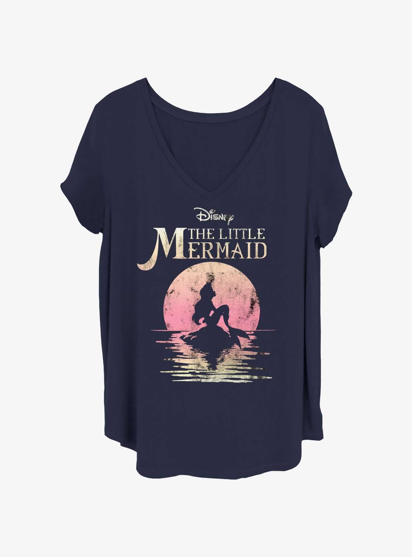 Disney The Little Mermaid Moonlit Ariel Girls T-Shirt Plus Size, NAVY, hi-res