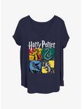 Harry Potter All Hogwarts Houses Girls T-Shirt Plus Size, NAVY, hi-res