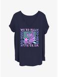 Disney Alice In Wonderland Cheshire We're All Mad Here Girls T-Shirt Plus Size, NAVY, hi-res