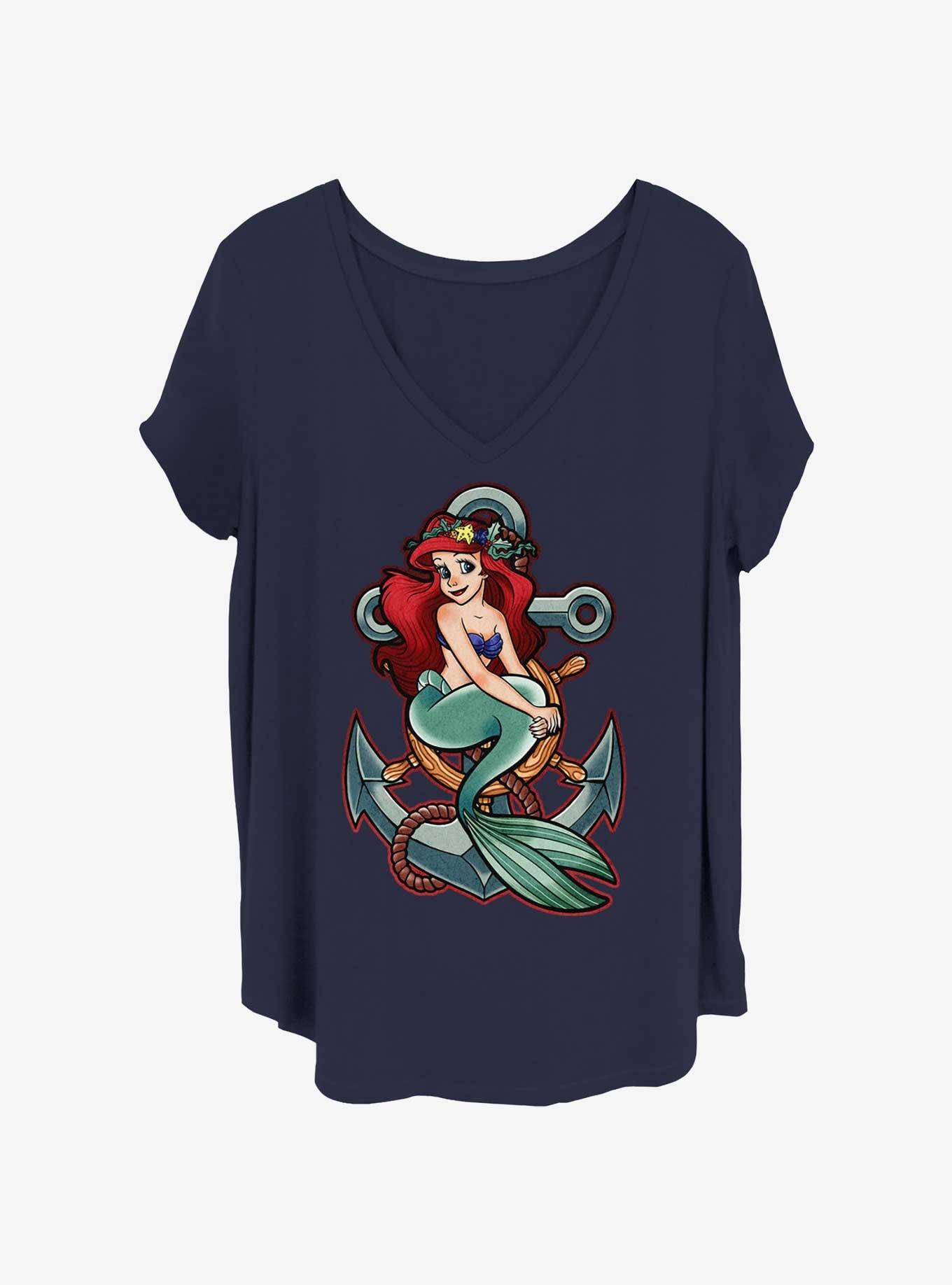 Disney The Little Mermaid Anchor Girls T-Shirt Plus Size, , hi-res