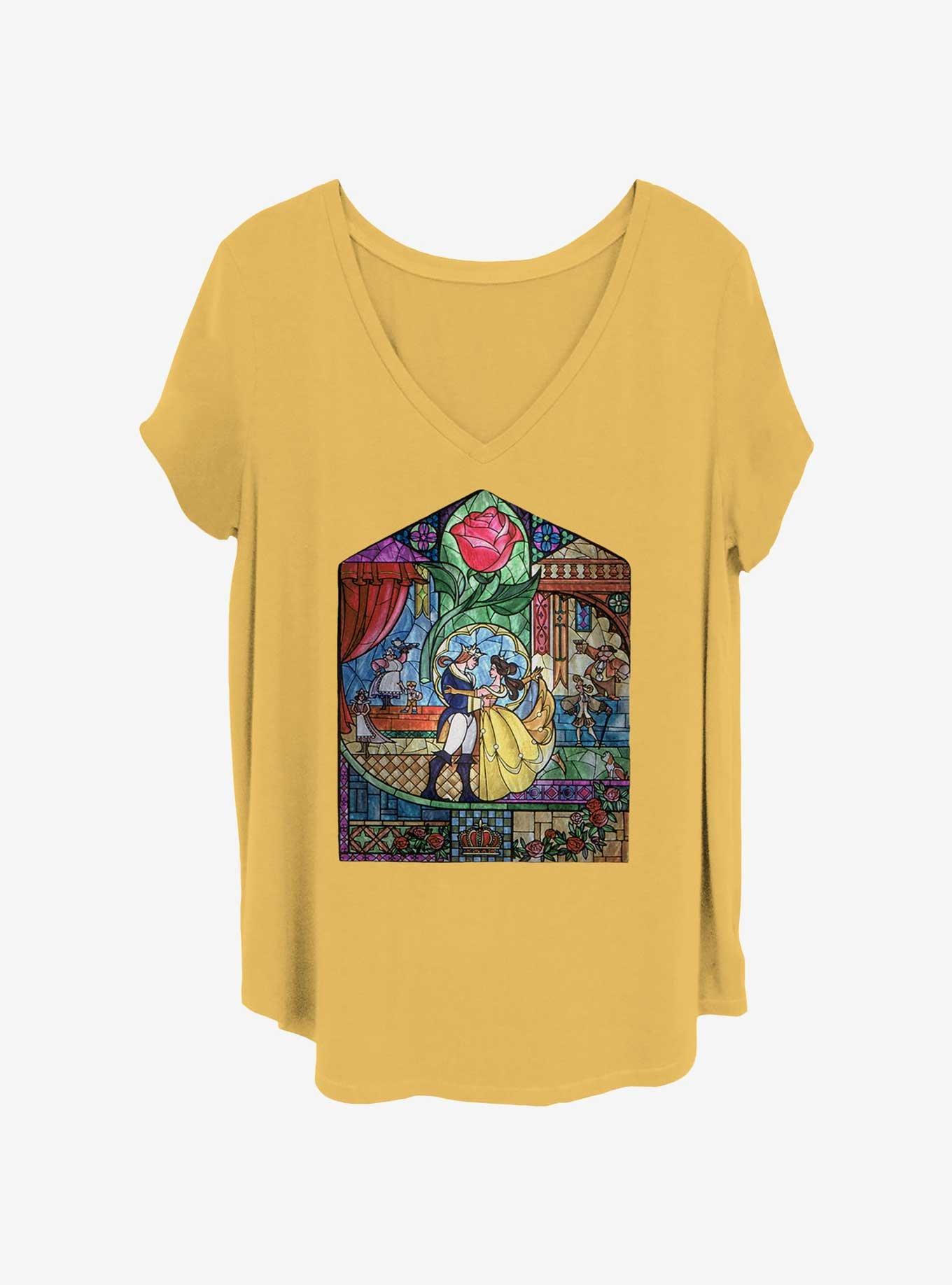 Disney Beauty and the Beast Stained Glass Beauty Girls T-Shirt Plus Size, , hi-res