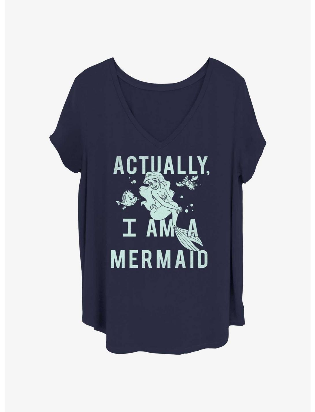 Disney The Little Mermaid Actual Mermaid Womens T-Shirt Plus Size, NAVY, hi-res