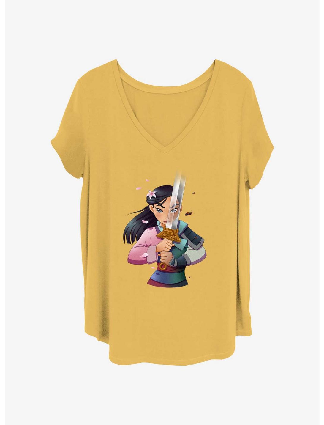 Disney Mulan Anime Mulan Womens T-Shirt Plus Size, OCHRE, hi-res