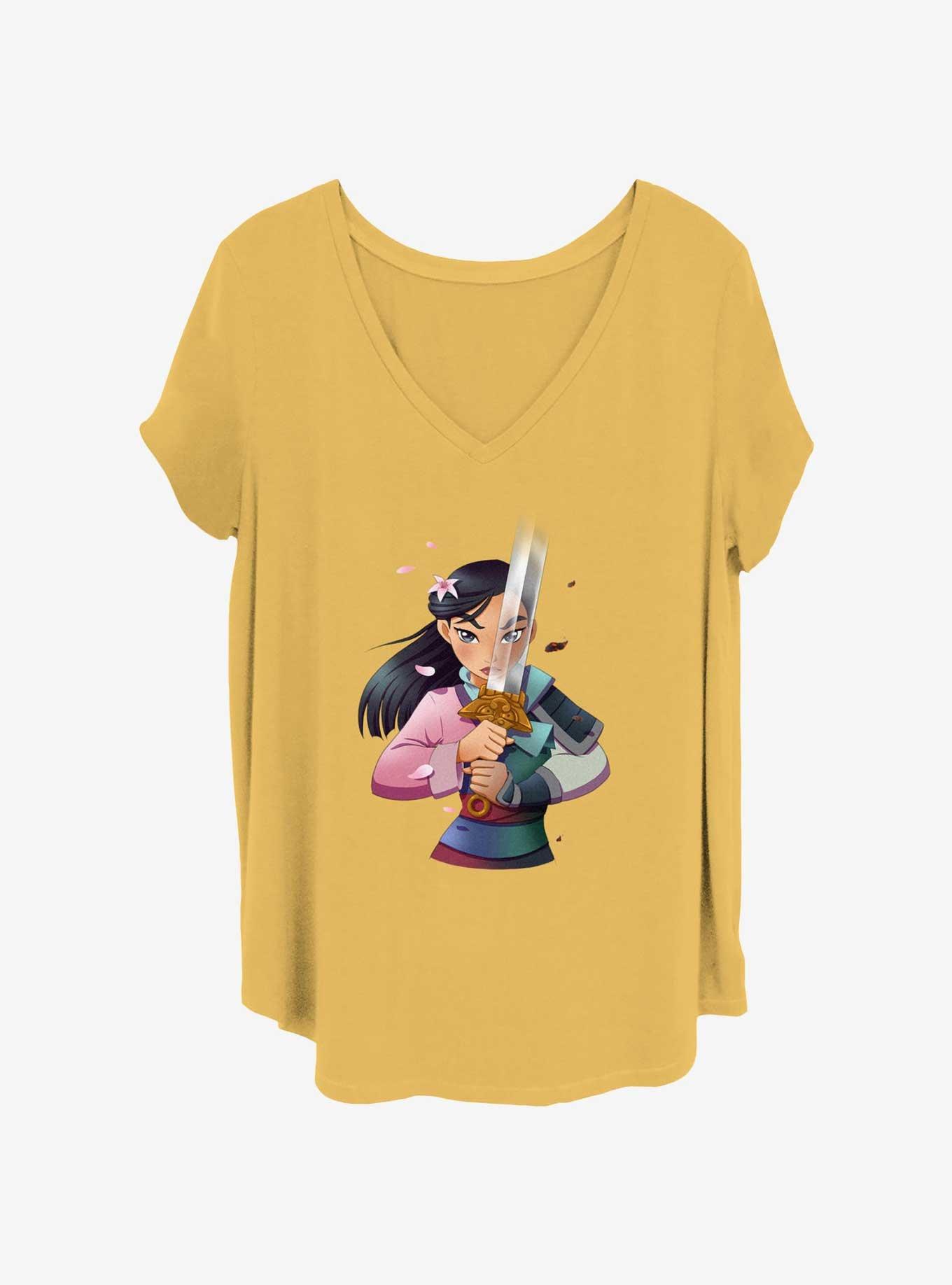 Disney Mulan Anime Mulan Womens T-Shirt Plus Size, OCHRE, hi-res