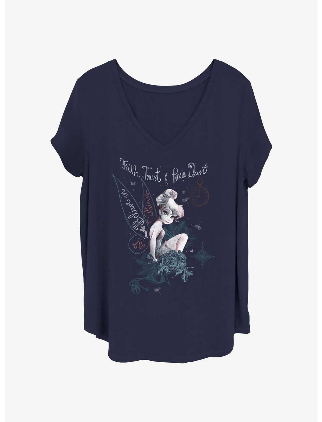 Disney Tinker Bell In Fairy Land Womens T-Shirt Plus Size, NAVY, hi-res
