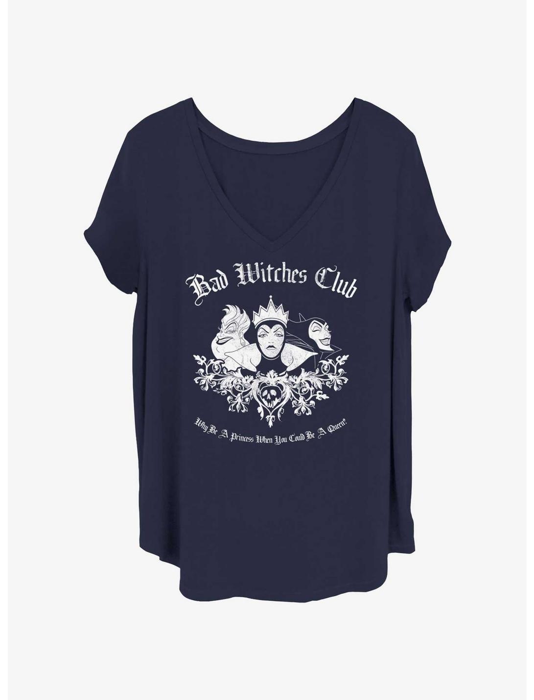 Disney Villains Bad Witch Club Womens T-Shirt Plus Size, NAVY, hi-res