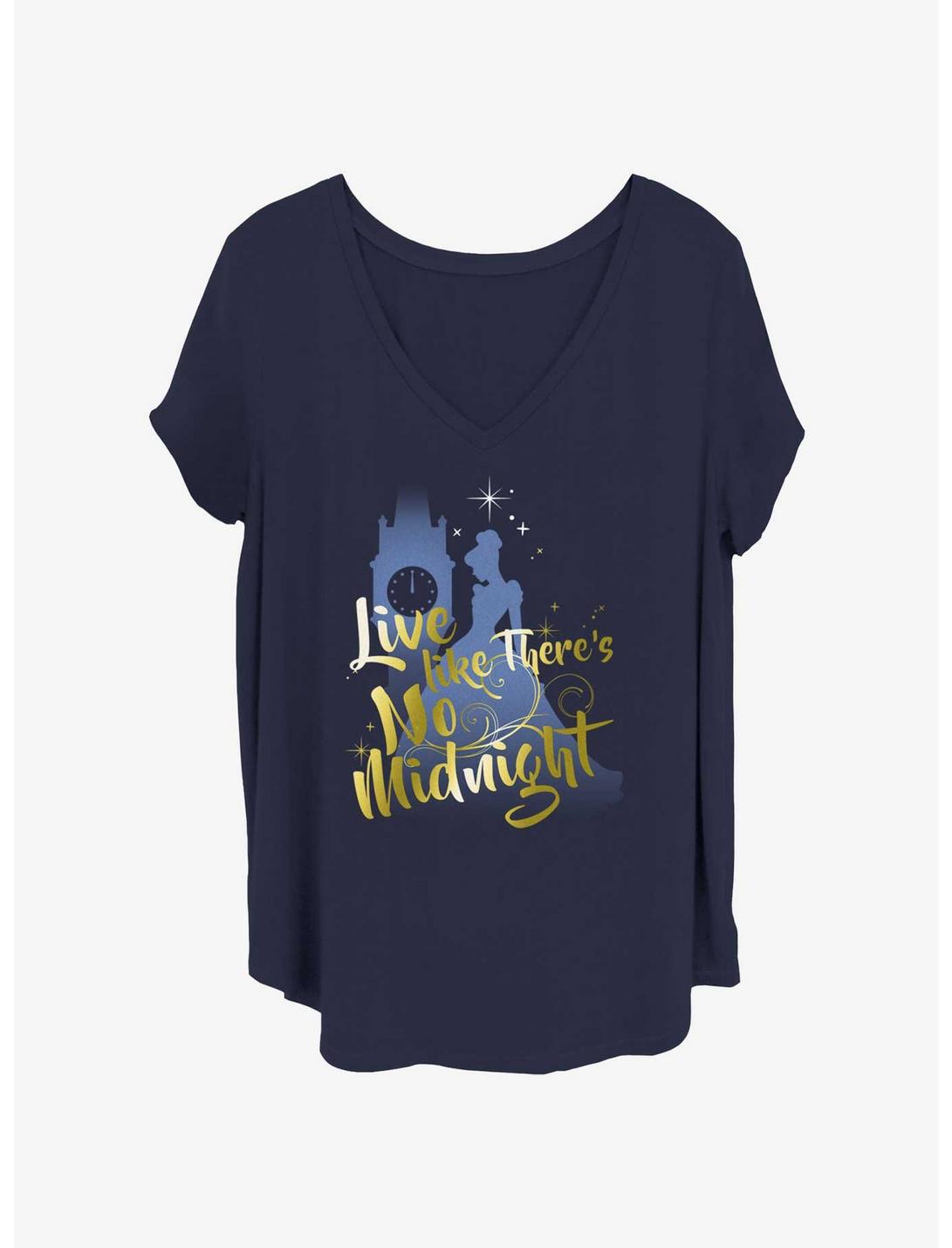 Disney Cinderella Live Like There's No Midnight Womens T-Shirt Plus Size, NAVY, hi-res