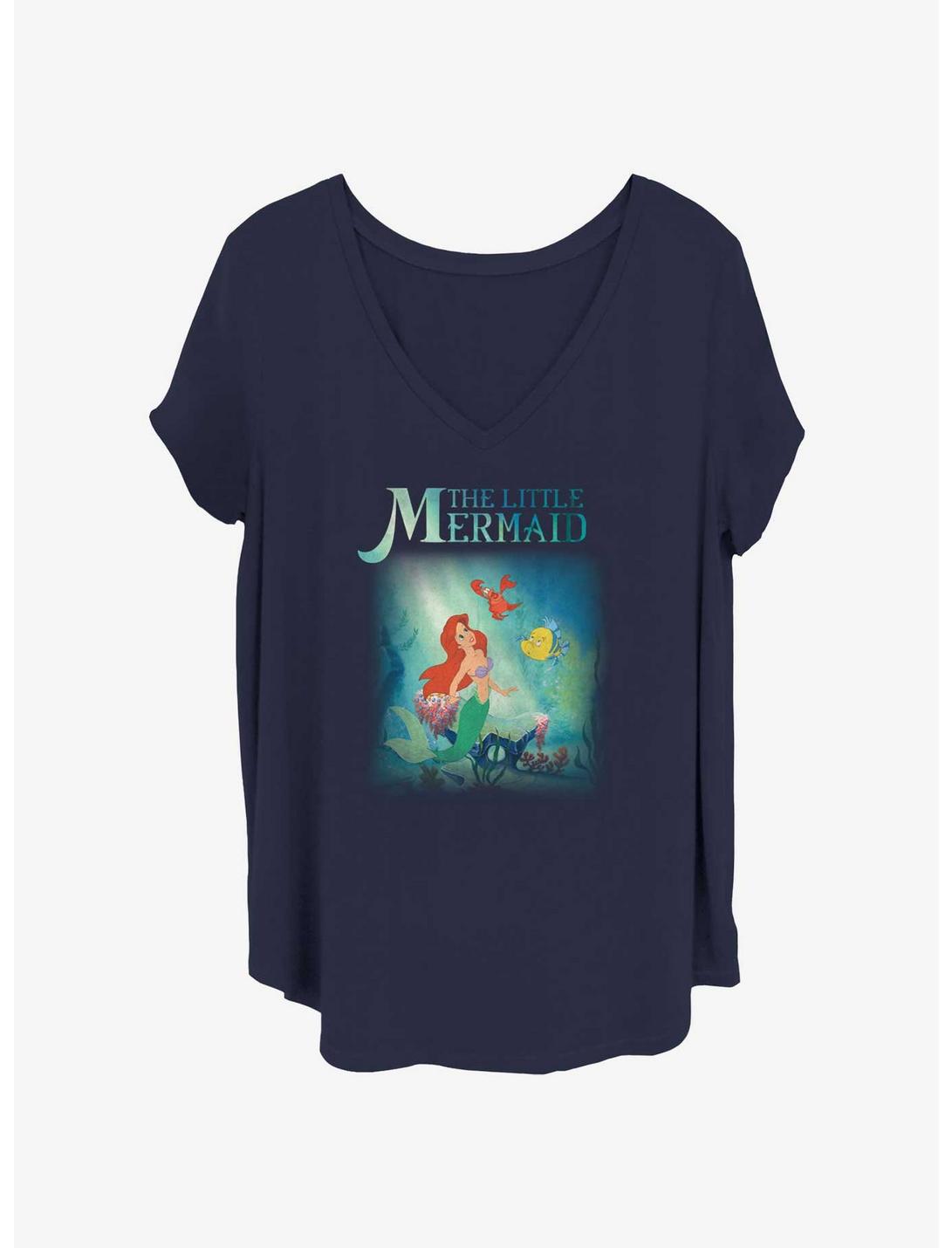 Disney The Little Mermaid Under The Sea Trio Womens T-Shirt Plus Size, NAVY, hi-res