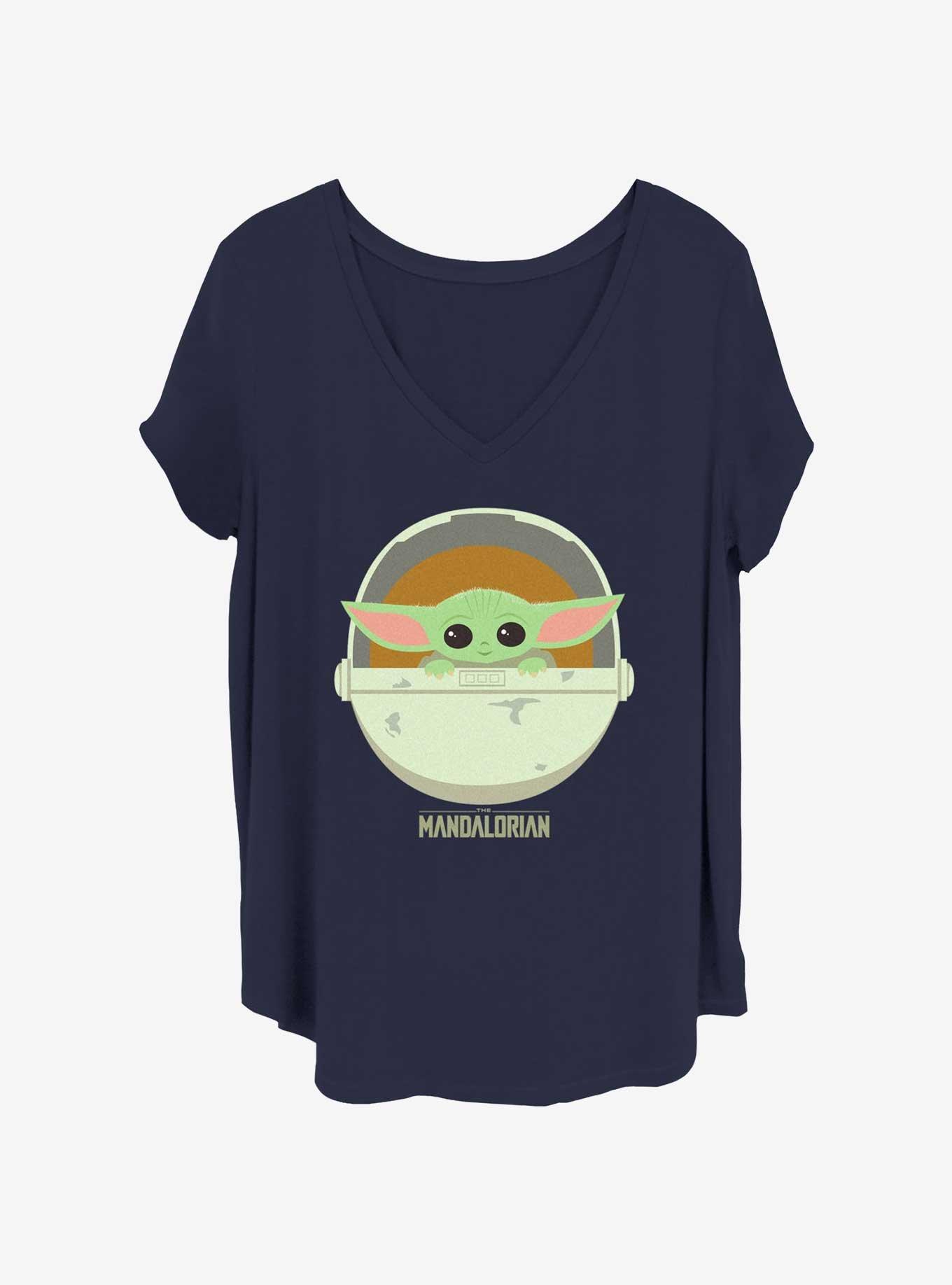 Star Wars The Mandalorian The Child Cute Bassinet Womens T-Shirt Plus Size, NAVY, hi-res