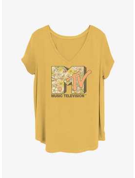 MTV Floral Logo Womens T-Shirt Plus Size, , hi-res