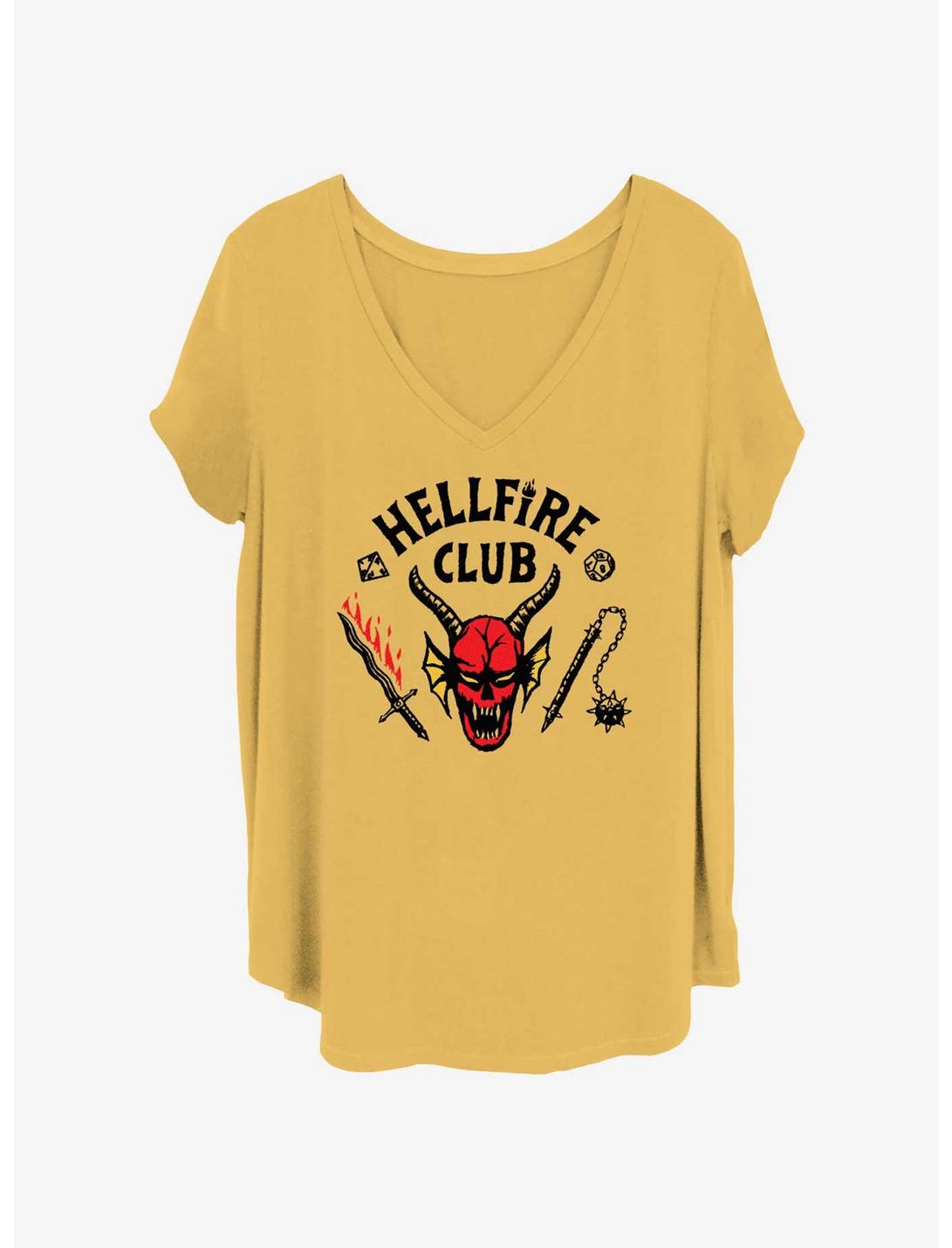 Stranger Things Hellfire Club Womens T-Shirt Plus Size, OCHRE, hi-res