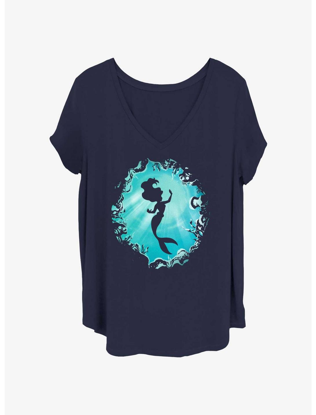 Disney The Little Mermaid Ariel's Grotto Womens T-Shirt Plus Size, NAVY, hi-res
