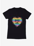 Pride Gay Ok Rainbow Heart Womens T-Shirt, BLACK, hi-res