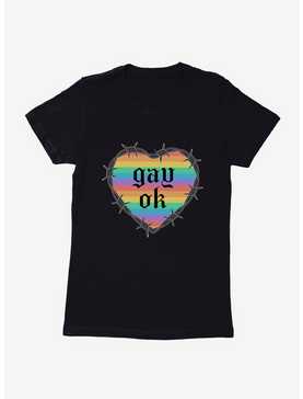 Pride Gay Ok Rainbow Heart Womens T-Shirt, , hi-res
