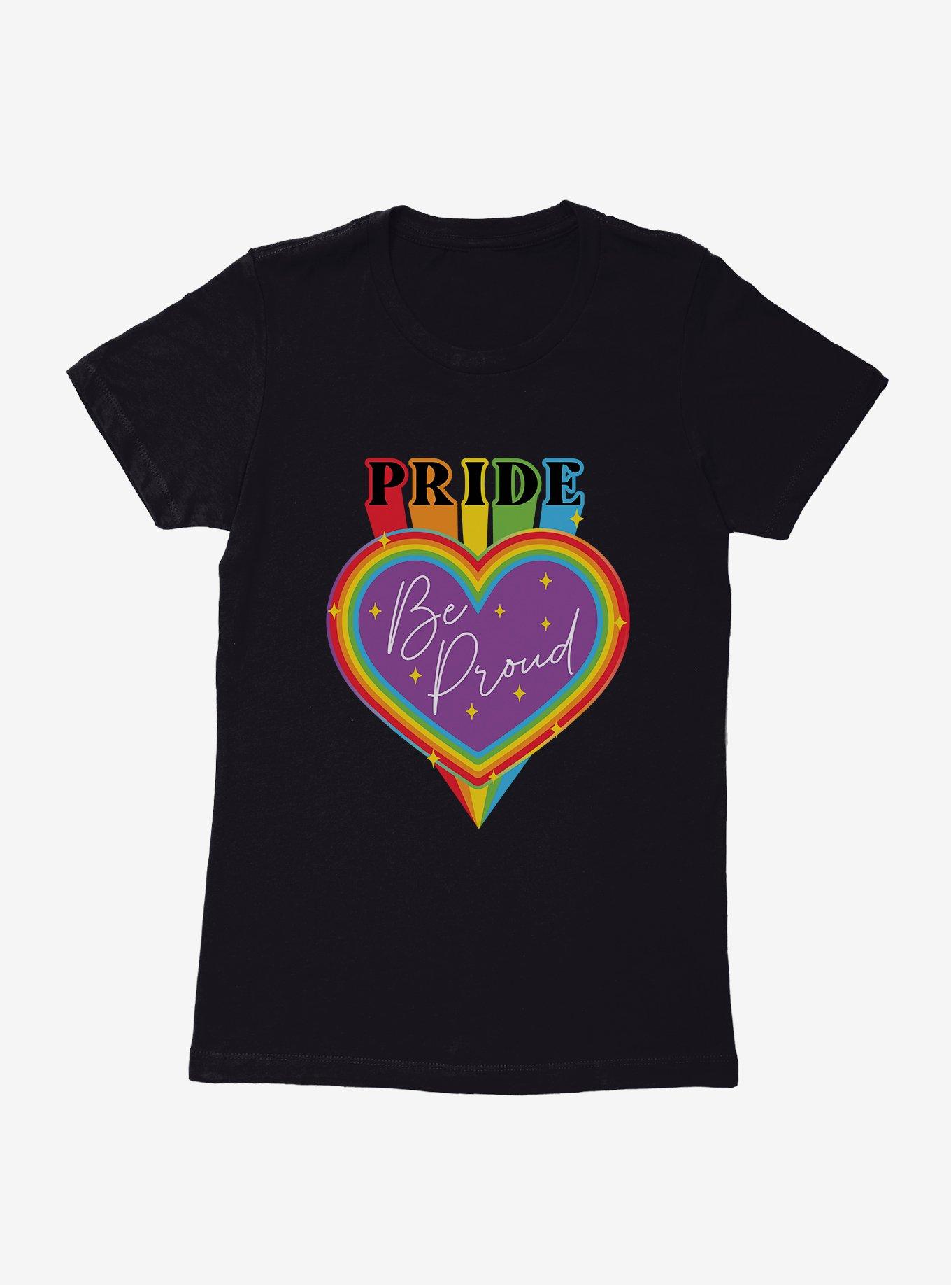 Pride Be Proud Heart Sparkles Womens T-Shirt, , hi-res