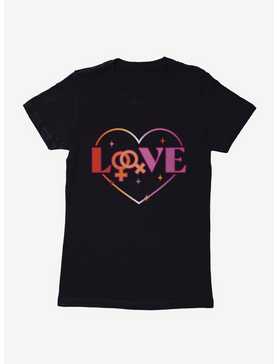 Pride Lesbian Love Heart Womens T-Shirt, , hi-res