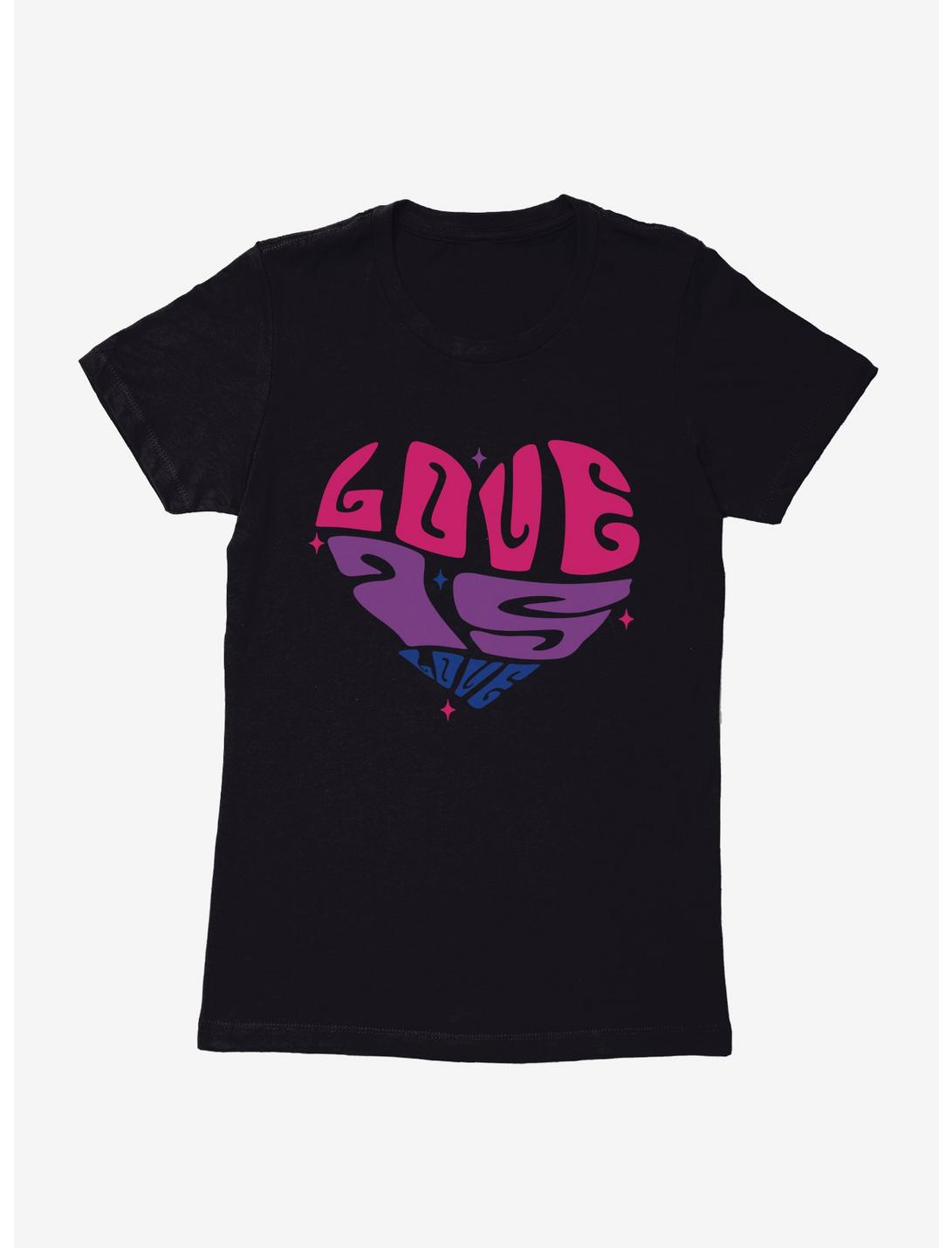 Pride Love Is Love Bisexual Colors Womens T-Shirt, BLACK, hi-res