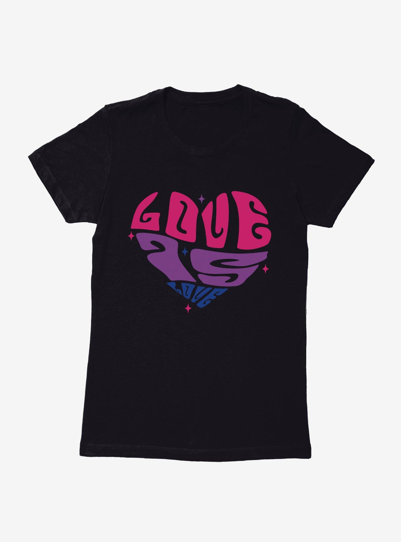Pride Love Is Love Bisexual Colors Womens T-Shirt, , hi-res