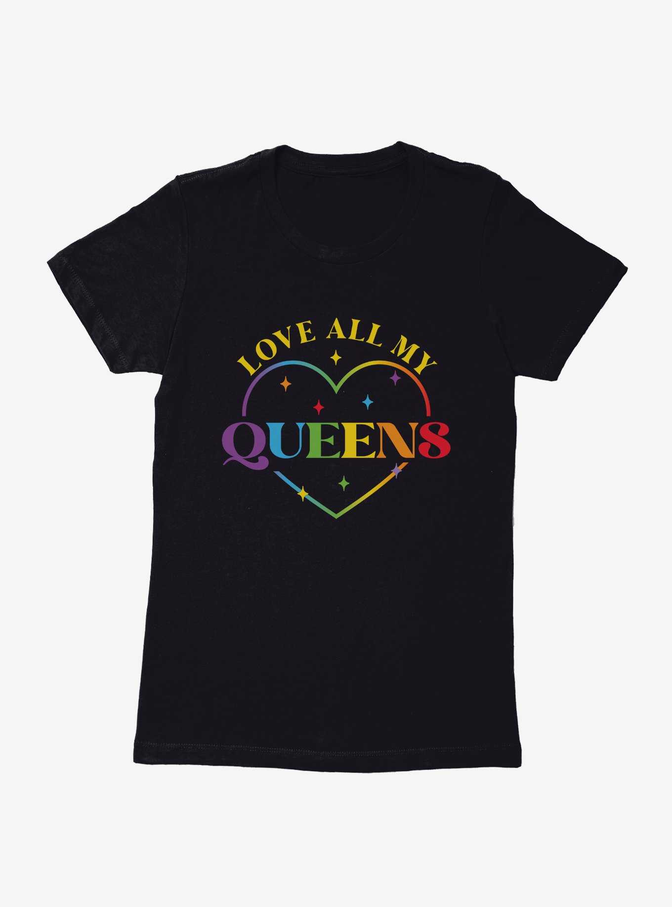 Pride Love All My Queens Heart Womens T-Shirt, , hi-res