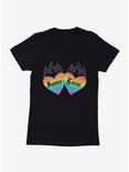 Pride Same Love Rainbow Hearts Womens T-Shirt, BLACK, hi-res