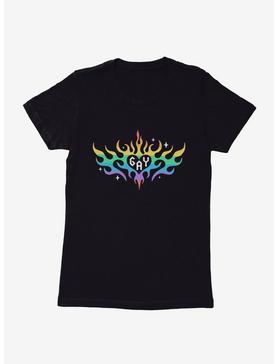 Pride Rainbow Flame Heart Womens T-Shirt, , hi-res